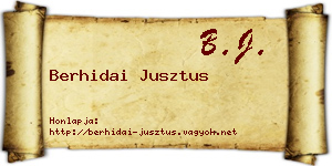 Berhidai Jusztus névjegykártya